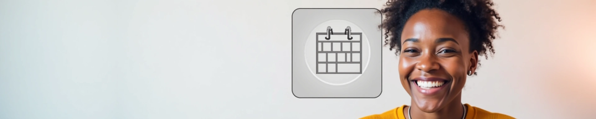 Calendar icon with a person on a video call, representing online consultation scheduling